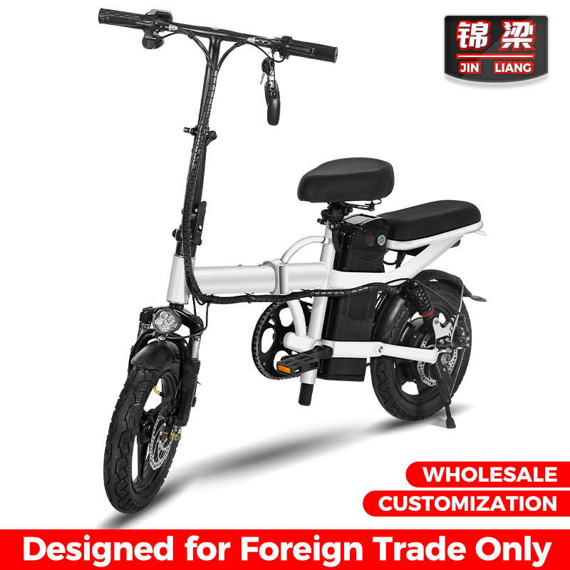 Cross-Border Wholesale Folding Electric Car Double Driving Battery Car Two-Wheeled Mini Electric Bicycle Transportation Electric Car