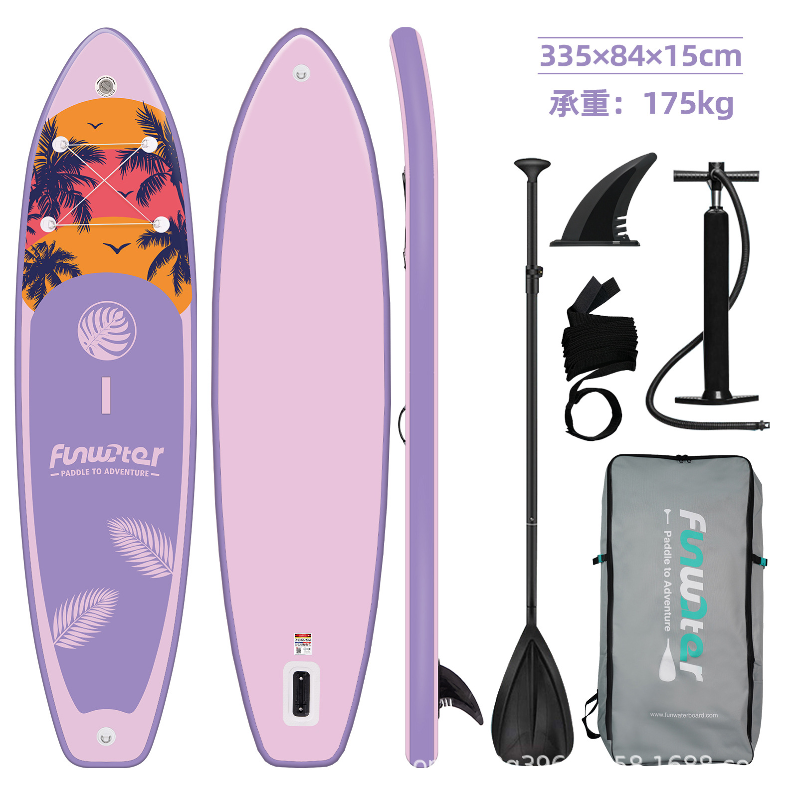 Funwater Paddle Board Surfboard Double-Layer Sea Floating Board Stand-Up Sup Paddle Board Water Source Factory