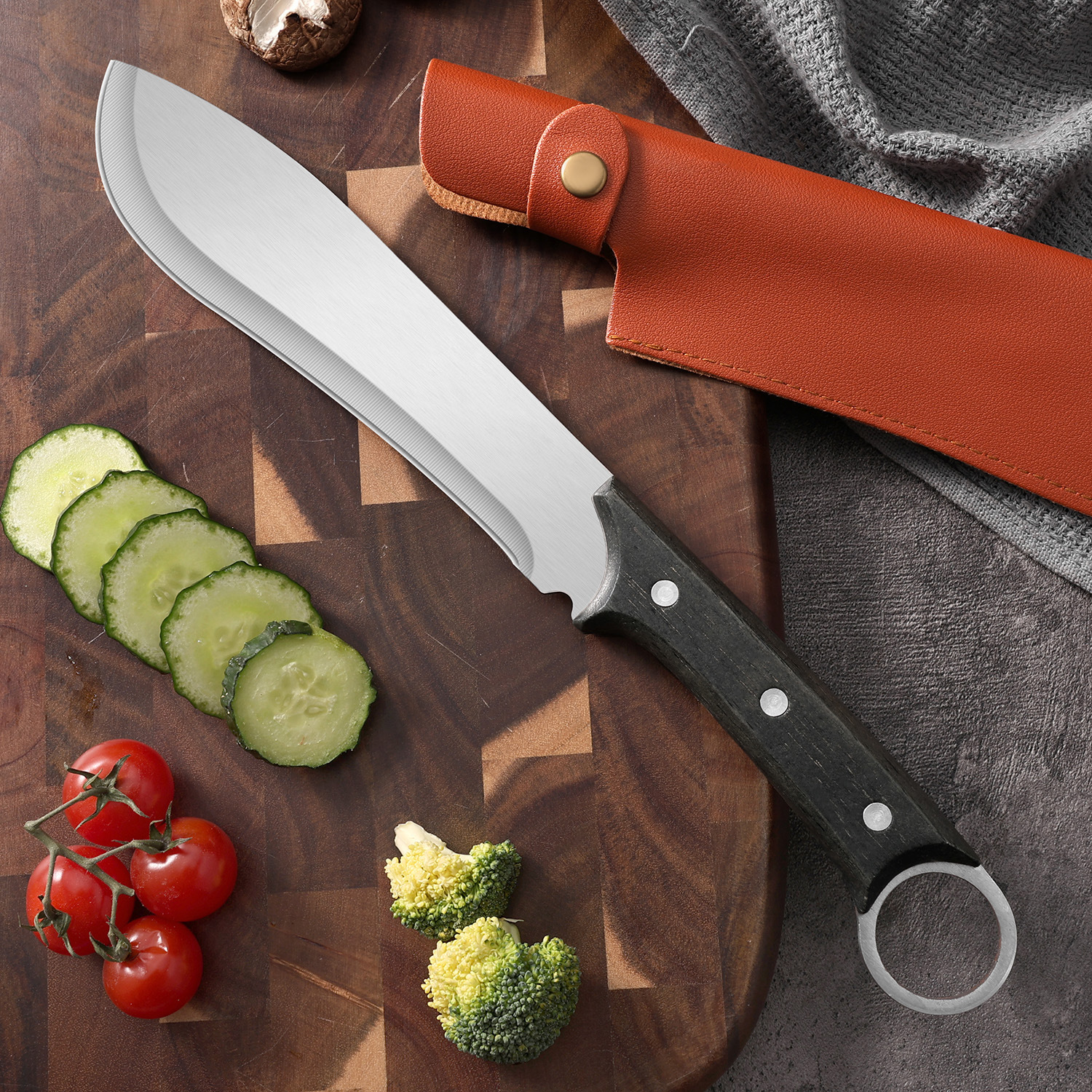 Bone Chopping Knife Household Hand-Forged Outdoor Sharp Knife Camping Portable Road Opening Knife Household Multi-Functional Special Knife