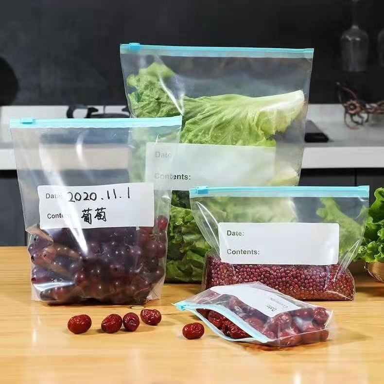 Reusable Slide-Lock Zipper Fresh-Keeping Sealed Bags, Refrigerator Food-Specific Bags, Self-Sealing Bags, Fresh-Keeping Bags