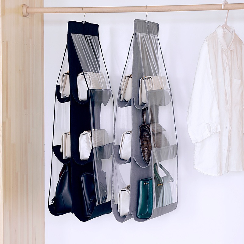 Mesh Storage Hanging Bag Wardrobe Hanging Multi-layer Storage Bag Storage Bag Double-sided Transparent Bag Dustproof Bag