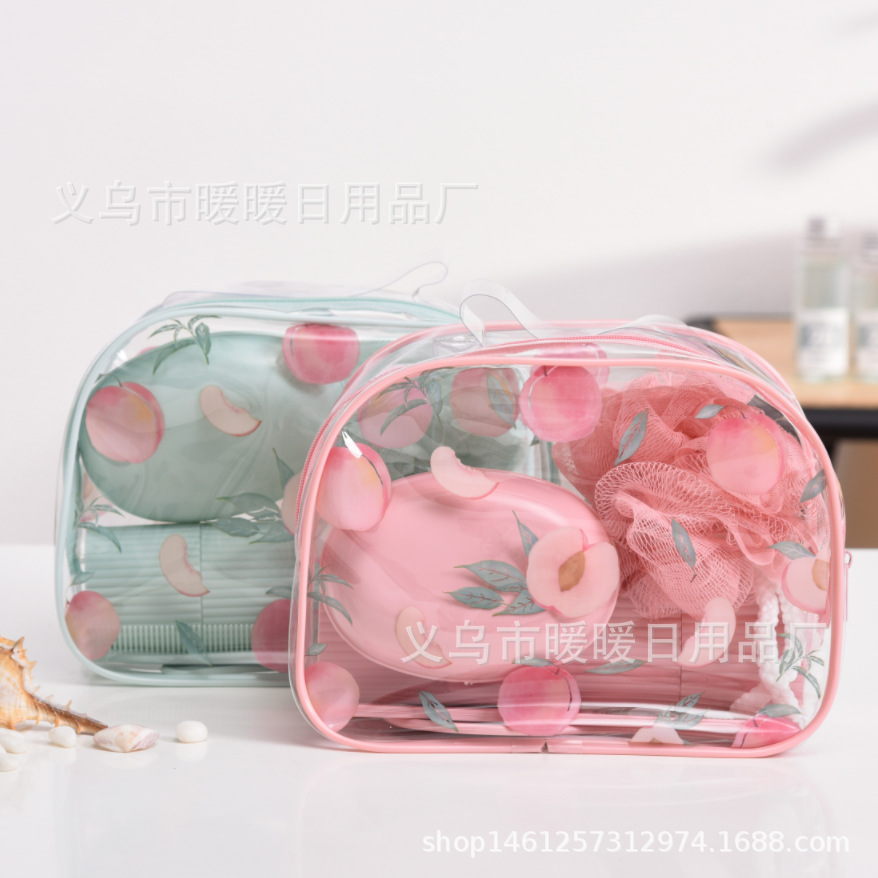 Girly Heart Printed Cosmetic Bag, High-End Satchel Transparent Toiletry Bag, Satchel Pvc Waterproof Cosmetic Storage Bag