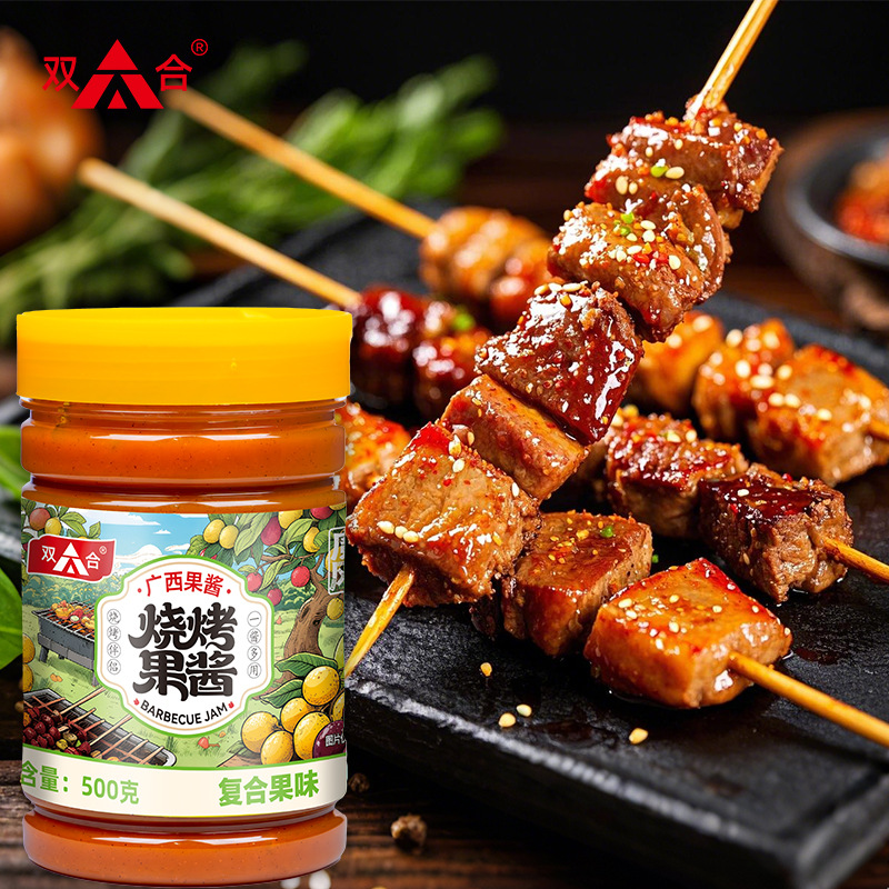 Guangxi Shuanghe Sour Plum Sauce 500g Bottle Family-packed Hechi Barbecue Sauce Rice Noodles with Noodles Sauce Dipping Sauce Condiment