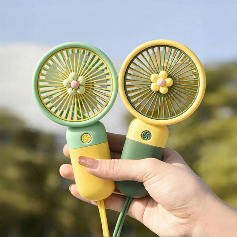 2025 new hand-held small fan student gift cartoon cute portable desktop mini USB charging fan