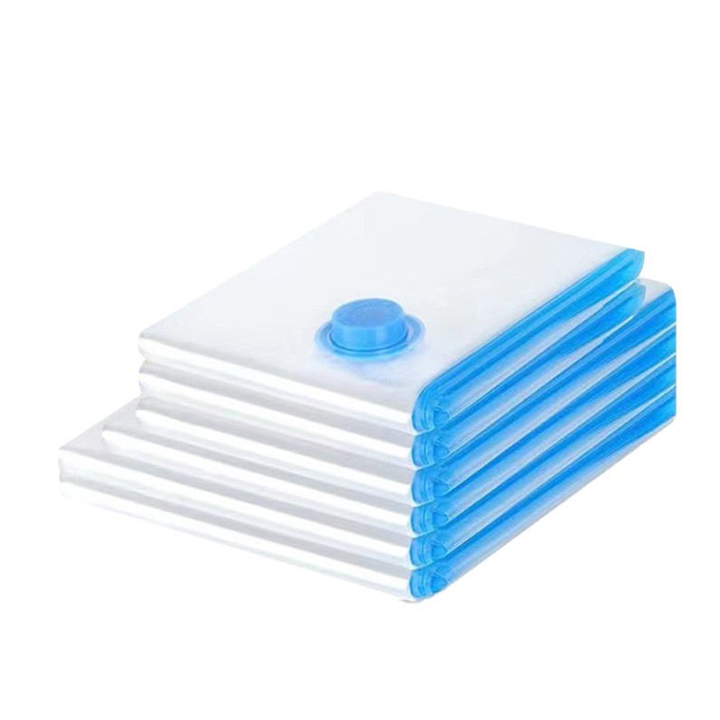 Thickened Vacuum Transparent Compression Bag Blue Edge Quilt Clothes Quilt Storage Bag Travel Storage Bag Moving Blue