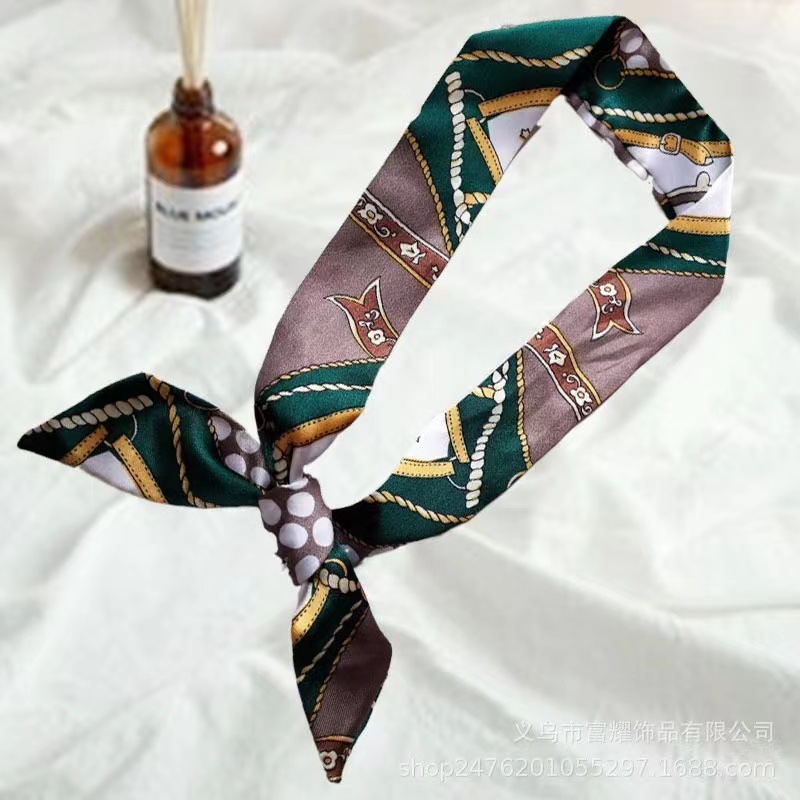 Spot silk scarf wholesale long beveled silk scarf ribbon hair strap Joker tie bag bow small silk scarf