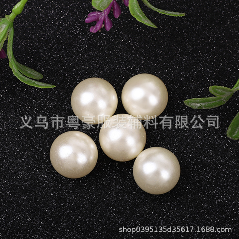ABS high-brightness imitation pearl semicircle flat bottom no hole straight hole dark foot pearl jewelry DIY beaded material clothing jewelry