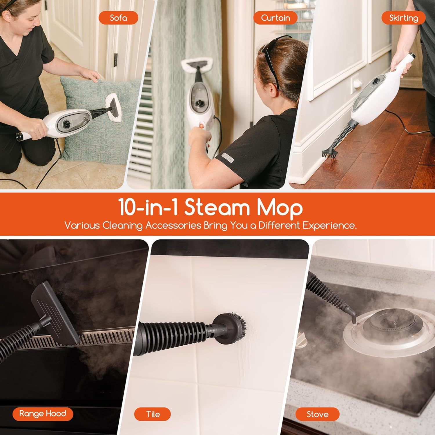 Steam mop household multifunctional electric mop high temperature steam cleaner non-wireless mopping machine sweeping artifact