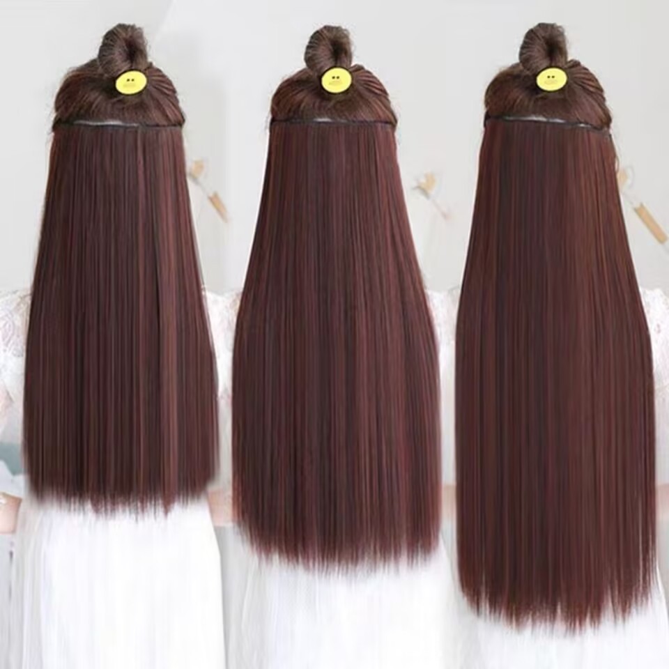 Wig female hair extension wig five-card invisible long straight hair piece one-piece simulation straight hair piece female