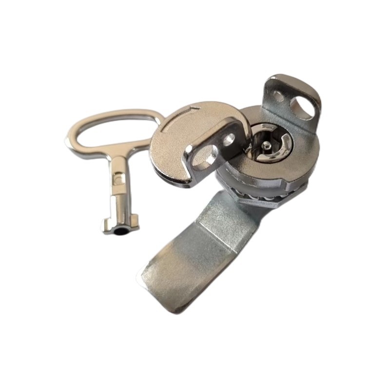 MS705 triangular tongue lock with cover triangular one-word square aluminum alloy distribution box lock electric cabinet cylindrical tongue lock