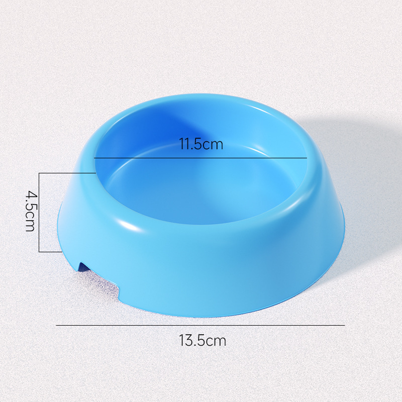 Wholesale Practical Plastic Pet Bowl Candy Color Dog Bowl Round Single Bowl Cat Bowl Pet Food Bowl Rice Bowl