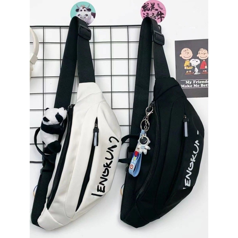 Instagram Popular Brand Chest Bag Men's Japanese Style Casual Crossbody Small Bag Simple Tooling Shoulder Bag Women's Sports Mobile Phone Waist Bag
