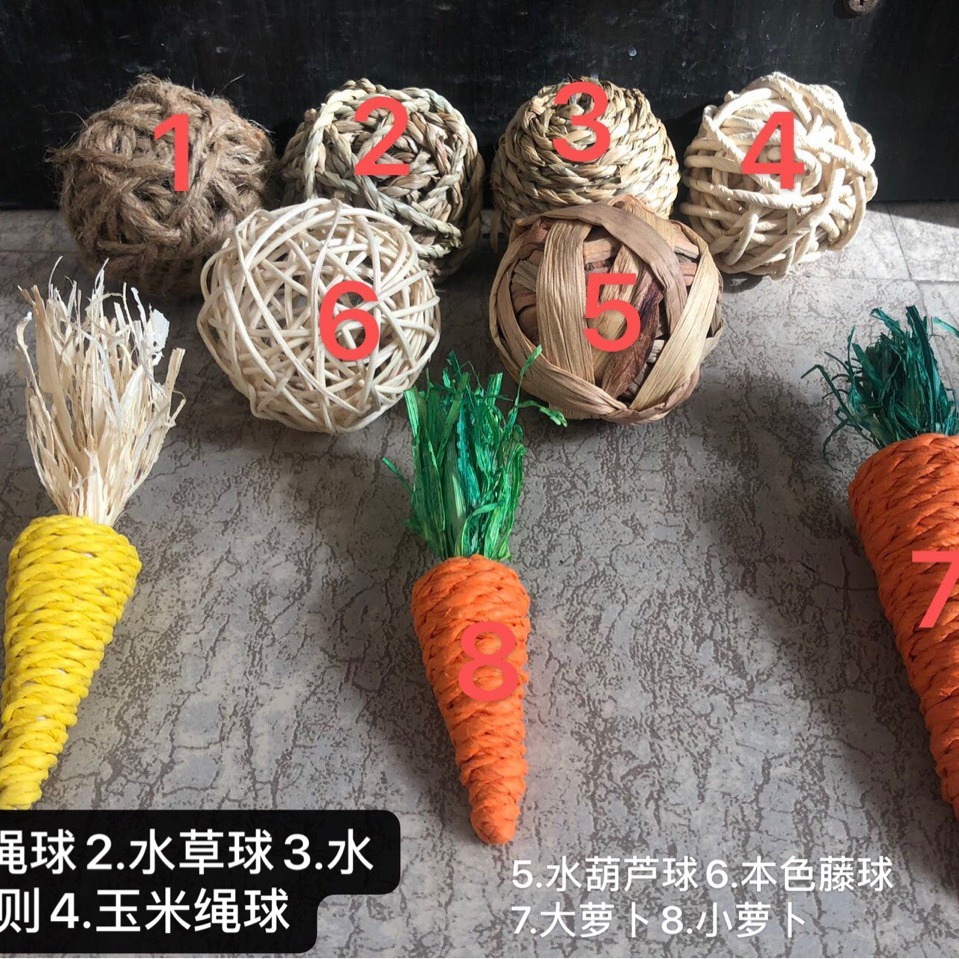 Rabbit Yesi straw ball straw Parrot bird toy hamster pet bite molar toy cross-border hot sale supply