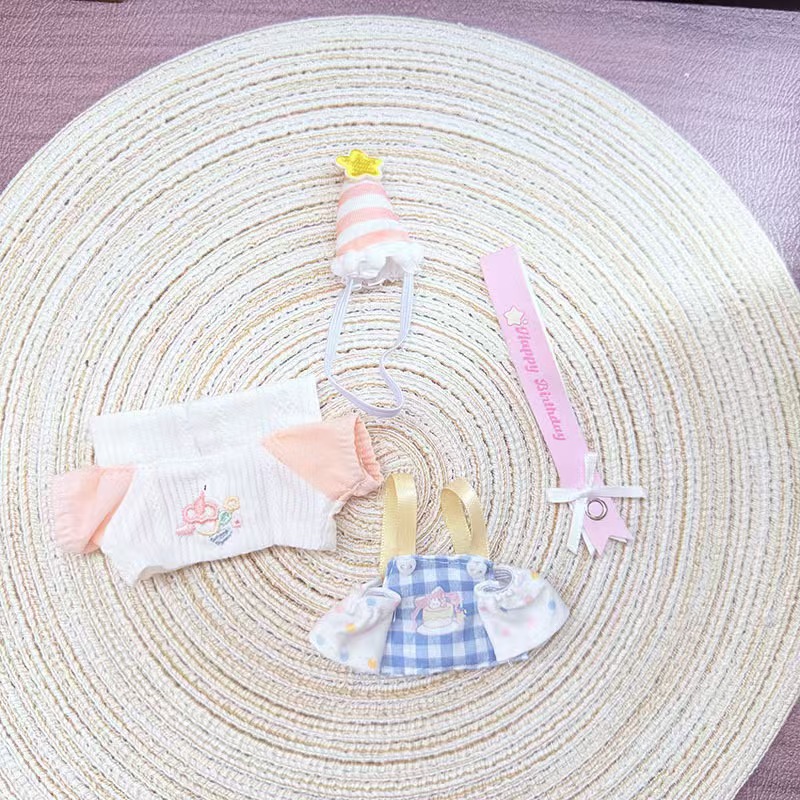 10cm Doll Clothes Cotton Doll Dress-Up Clothes Birthday Outfit Multi-Body Wearable Starfish Body Normal Body Doll Birthday Hat