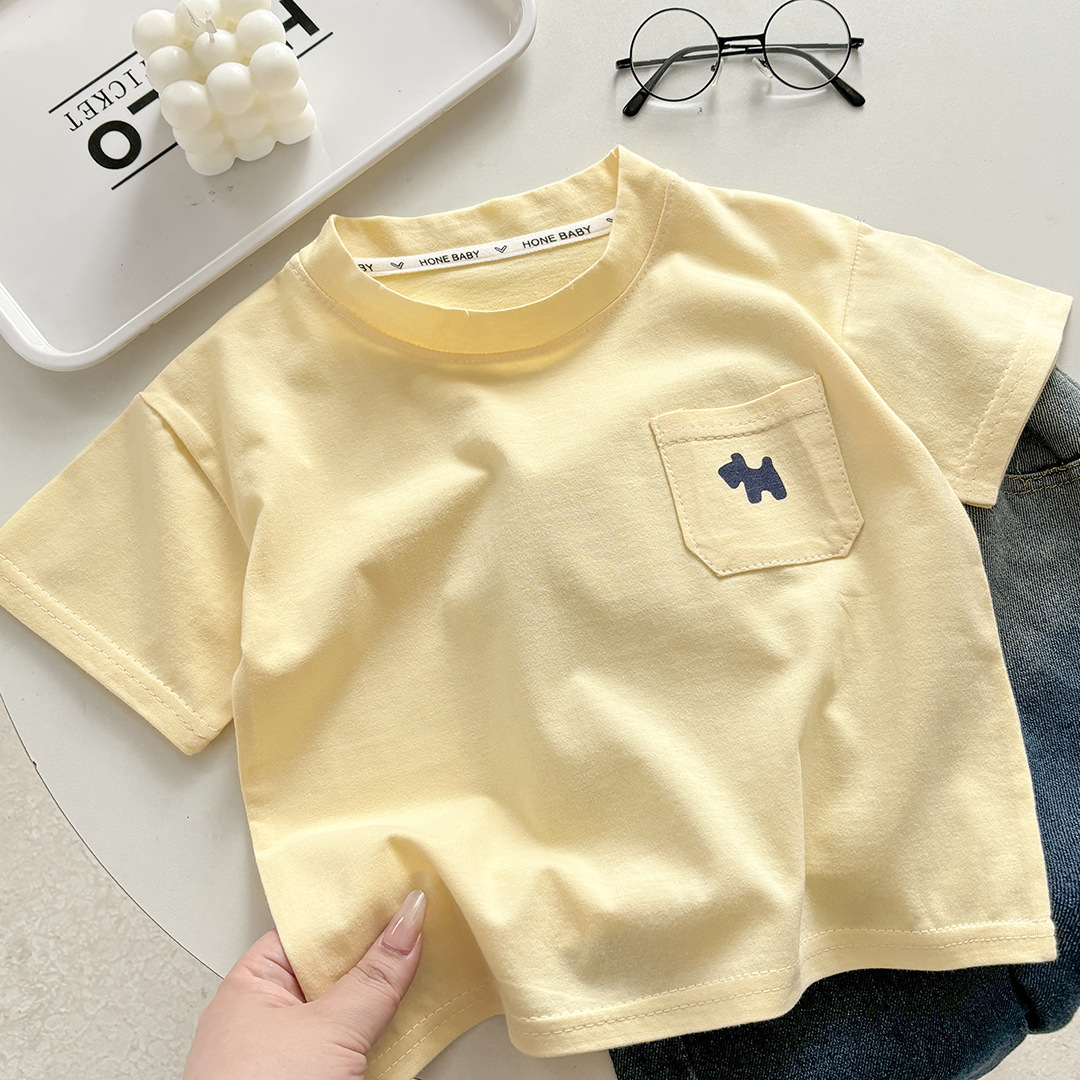 Children's Pure Cotton T-Shirt Pure Cotton Boys Summer Clothes Baby New Kidsren's Clothing Girls Loose Casual Tops Half Sleeves
