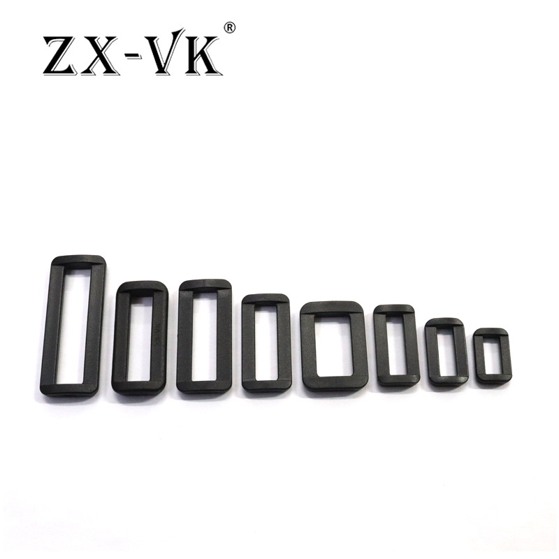 Factory direct black and white spot plastic square buckle mouth buckle two-gear buckle webbing adjustment buckle