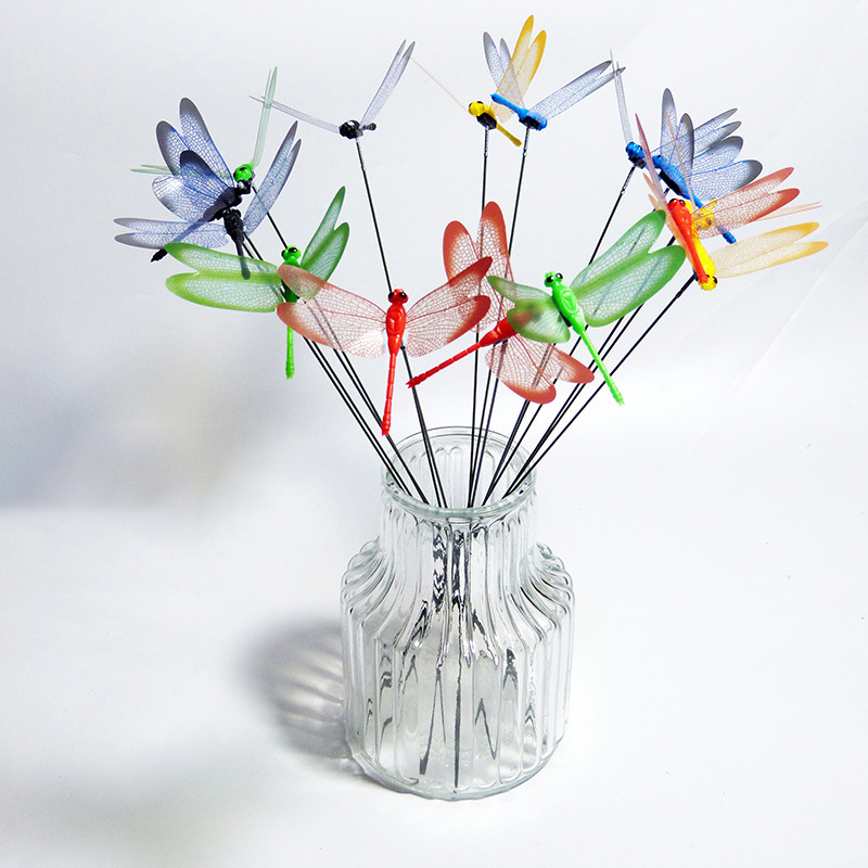Симуляция трехмерной стрекозы, украшение для сада, цветочный горшок, аранжировка цветов, декор для дома, наклейка на стену, фон для садового декора