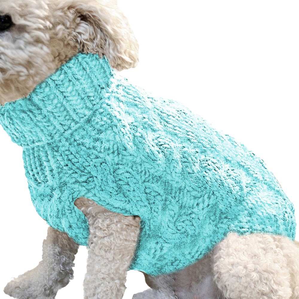 Pet Dog Sweater Fashion Trendy Autumn and Winter New Pet Clothes Solid Color Cable Knit Warm Comfortable Cross-Border