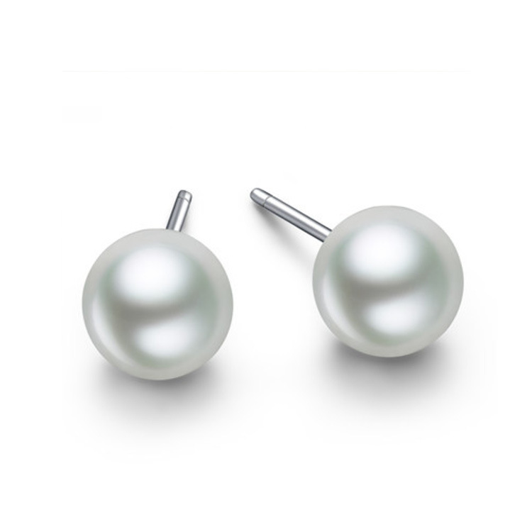 @ Special Offer @ 8MM Japanese and Korean Jewelry Pearl Bean Earrings Simple Small Joker Earrings Earrings Wholesale