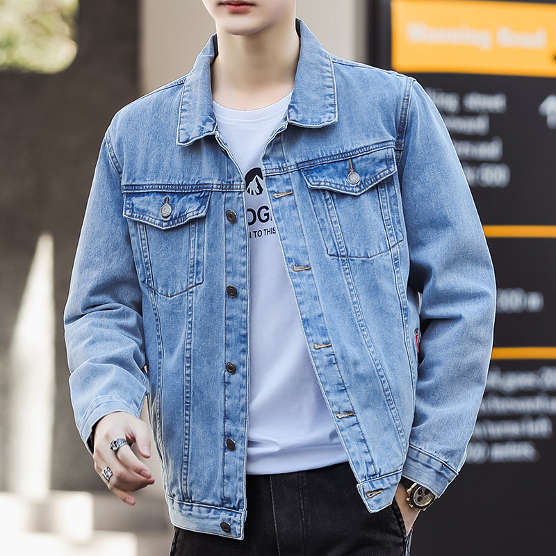 8007 denim coat men's new spring and autumn casual handsome work jacket men's fashion clothes wholesale