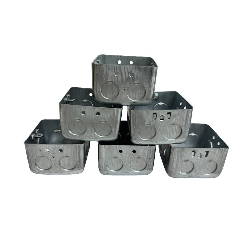 86H50 Stretch Box Concealed Metal Junction Box Socket Fixed Bottom Box Manufacturer Customized Universal Iron Box Through-Beam Box