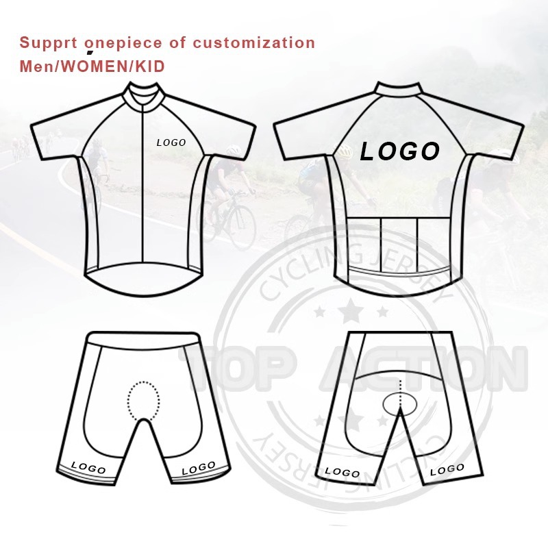 Factory wholesale production cycling clothes bicycle men and women adult long-sleeved short-sleeved shirt suspender pants suit road bike