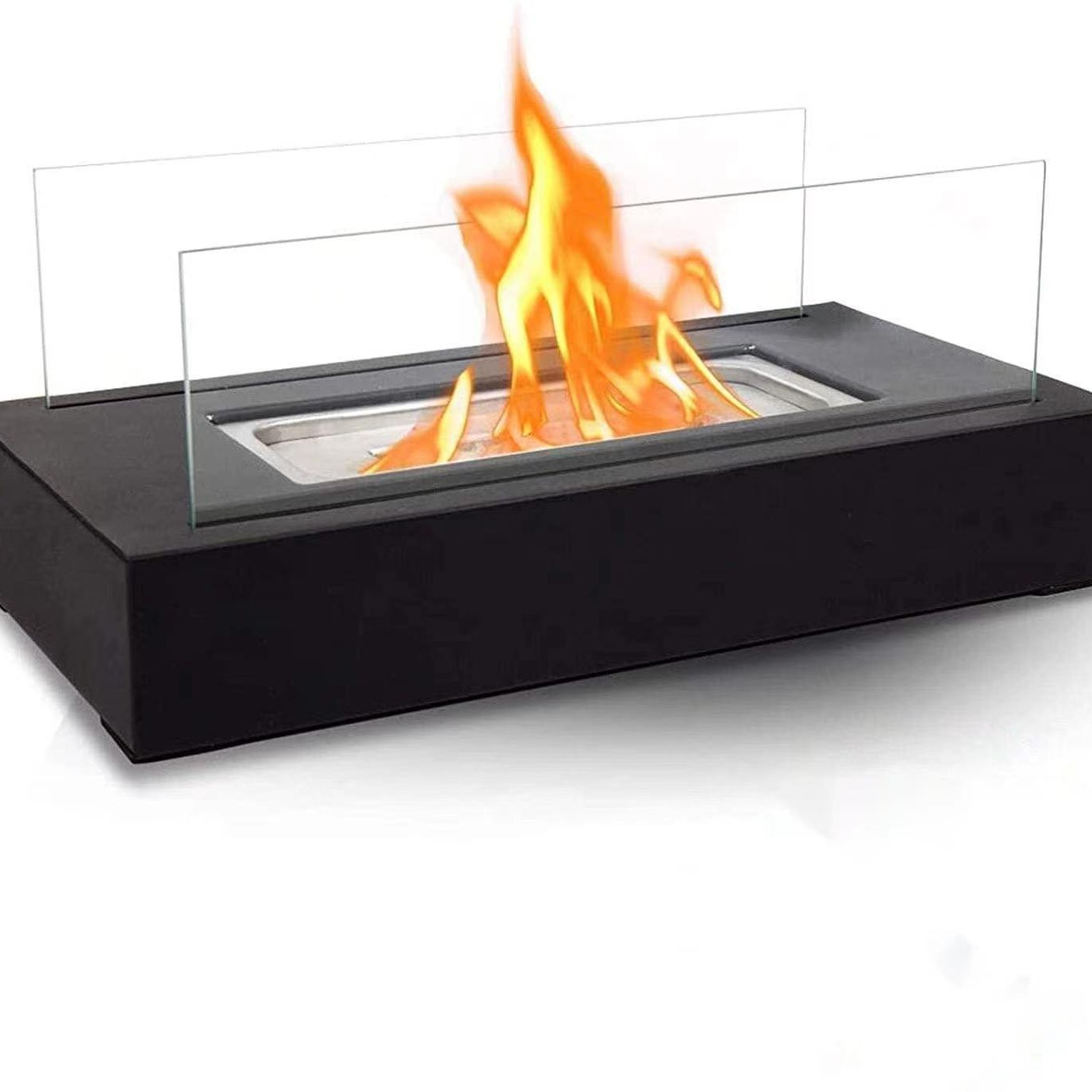 Cross-border supply desktop rectangular fireplace rectangular metal fireplace alcohol fireplace indoor outdoor alcohol stove