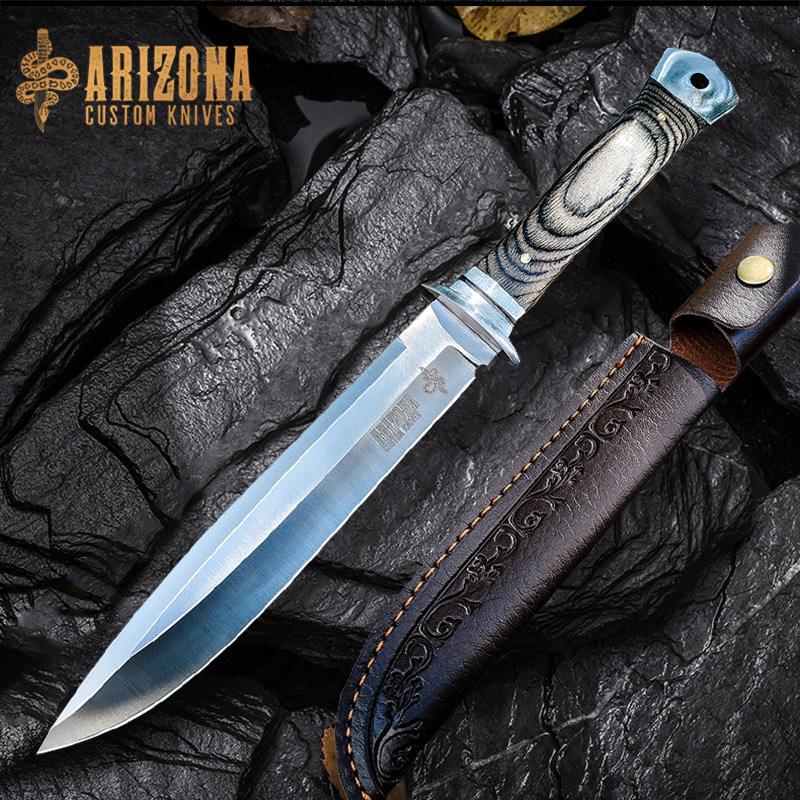 Outdoor Survival Straight Knife Sharp Portable High Hardness Portable Knife Self-Defense Wilderness Survival Tactical Outdoor Multi-Purpose Knife