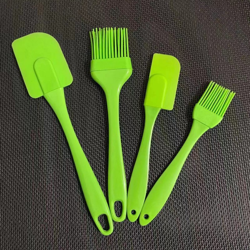 Набор инструментов для выпечки из силикона, большой и маленький скребок, силиконовая кисть для масла, 4 предмета