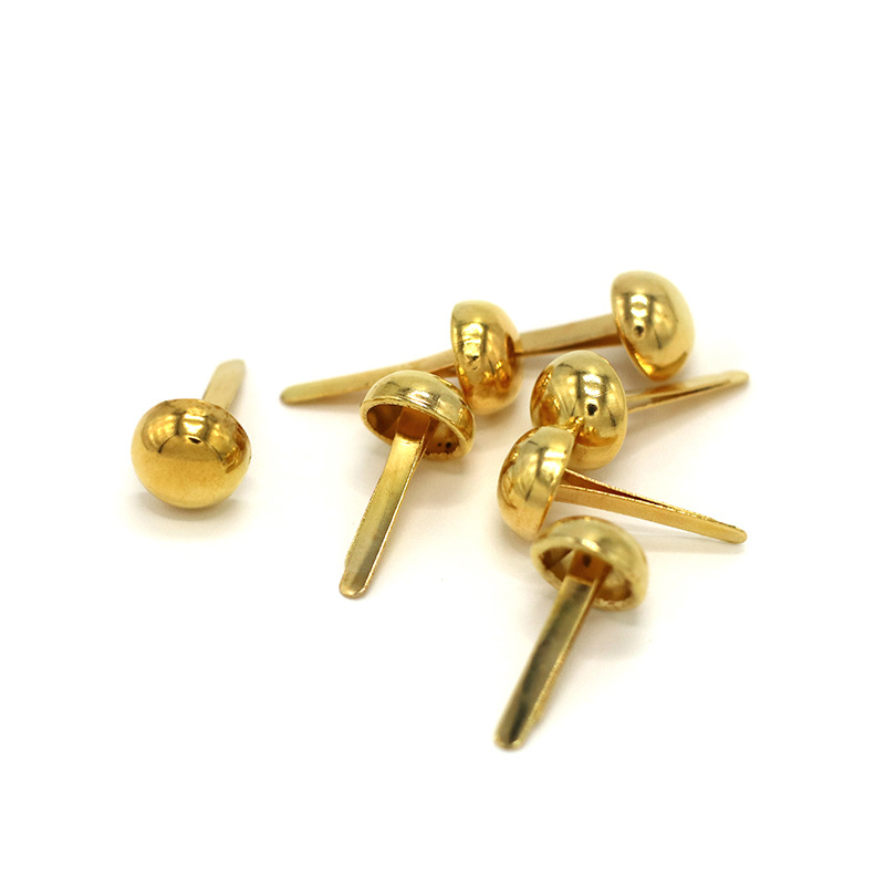 Круглые цветные золотые ногтевые аксессуары с двумя ножками