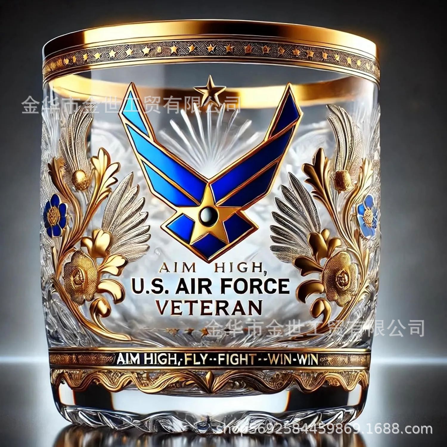 Cross Border New Personalized Veteran Tribute Giass Veterans Memorial Glass