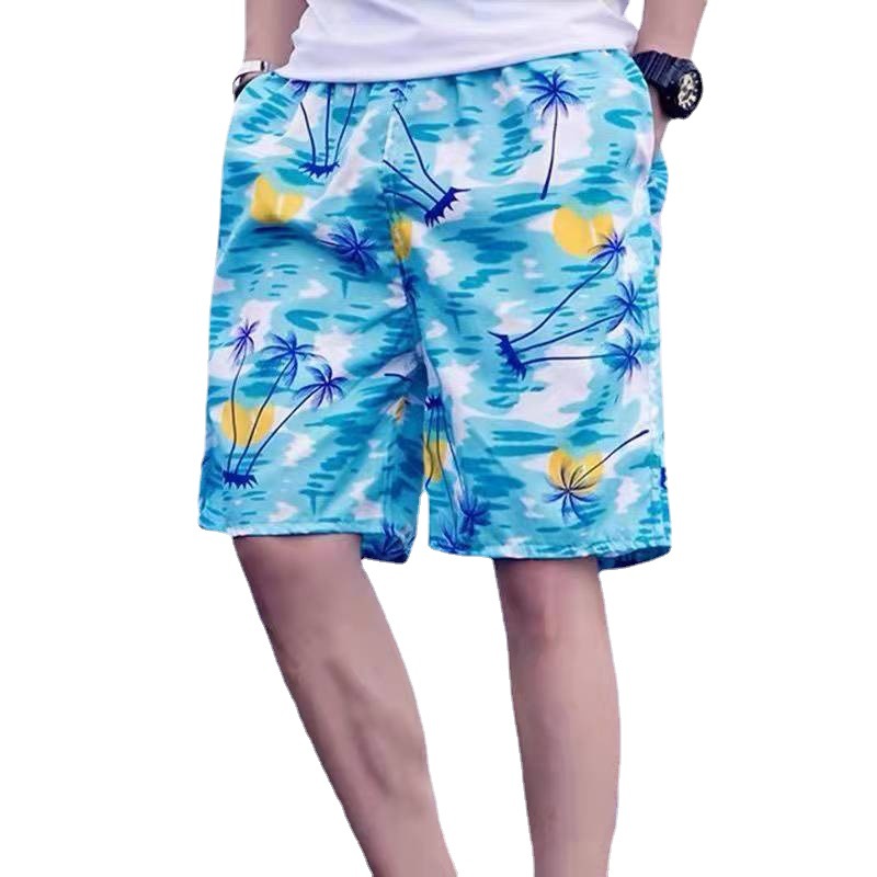 Summer Printed Five-Point Men's Beach Pants Casual Sports Loose Large Size Shorts Men's Thin Trendy Beach Swimming Trunks