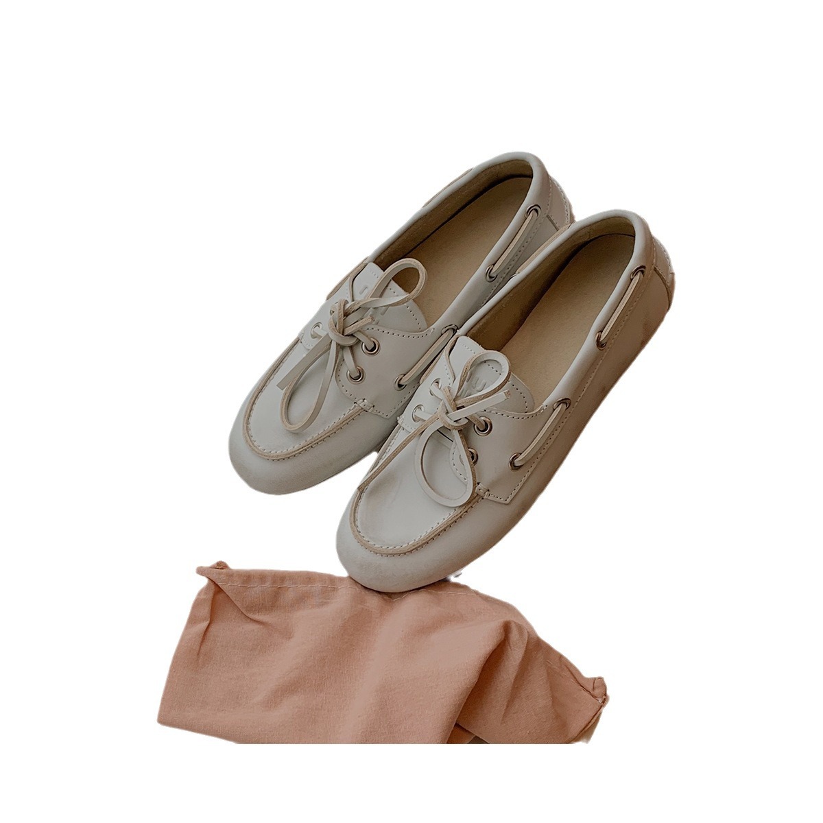 Spot Retro British Style Old Dirty Lace-Up Soft-Soled Casual Loafers Retro Slip-On Flats-Soled Small Leather Shoes