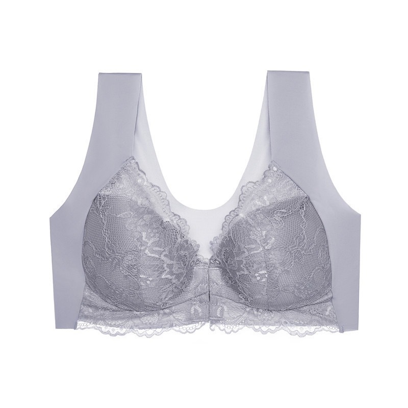 European Size Cross-Border Xiyin Popular Temu Large Size Push-Up Front Buckle Fixed Cup Lace Vest Bra Intimates