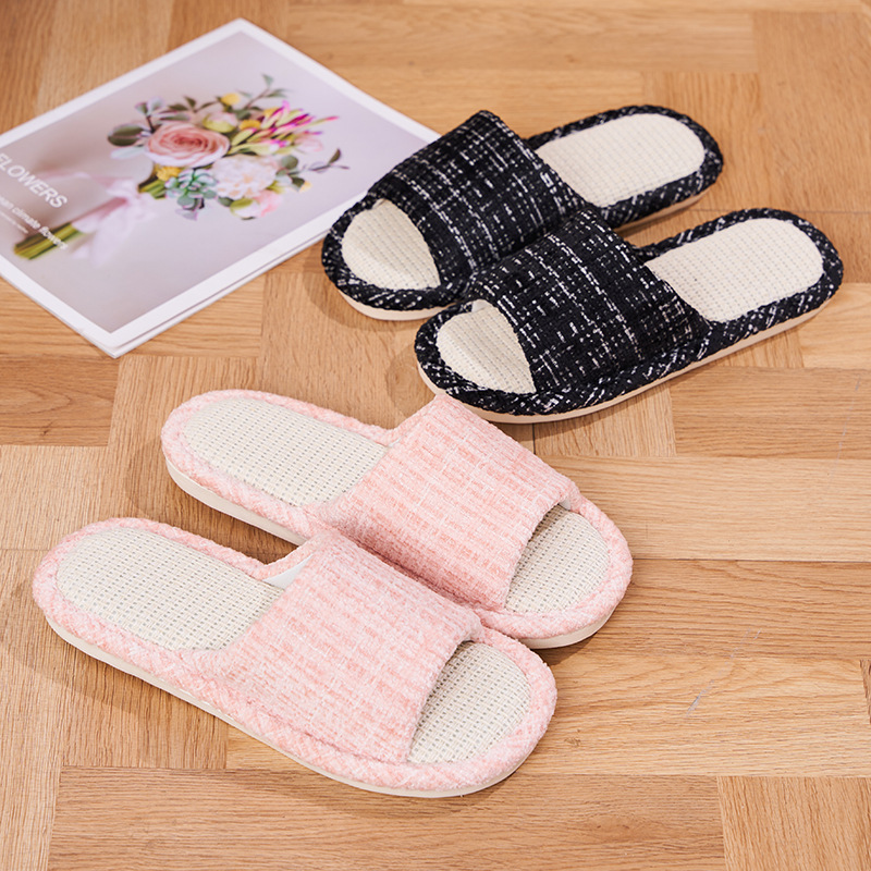 Home Indoor Spring and Autumn Home Guests Couple Four Seasons Hospitality Non-slip Slippers Cotton Linen Slippers Men's Linen Slippers