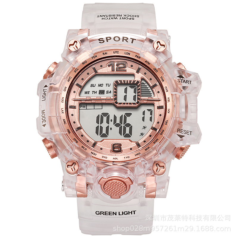 New Transparent Men's and Women's Sports Watch Transparent Strap Waterproof Outdoor Fashion Electronic Watch Trendy Student Watch