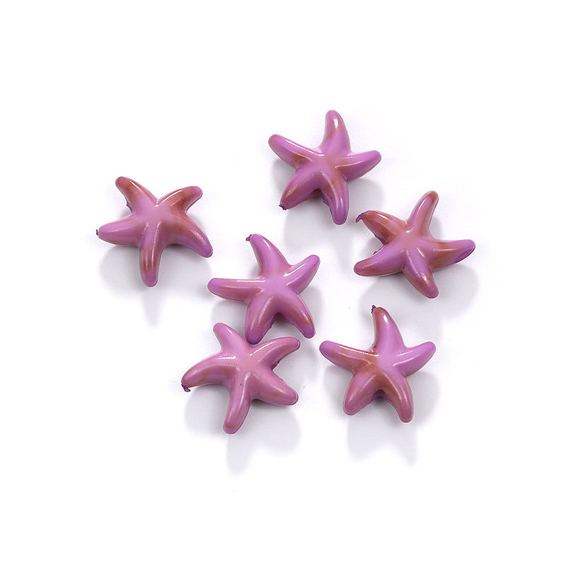 Wholesale 8 Colors 14.5X13.5Mm Candy Color Acrylic Starfish Beads Necklace Bracelet DIY Material Package