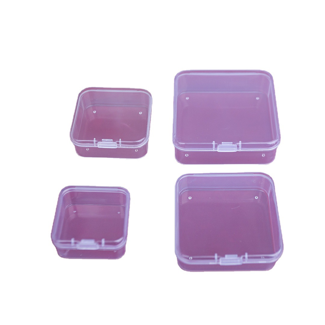 Small Pp Square Transparent Guka DIY Stationery Plastic Packaging Box Manicure Fishing Gear Storage Box Digital Accessories Box
