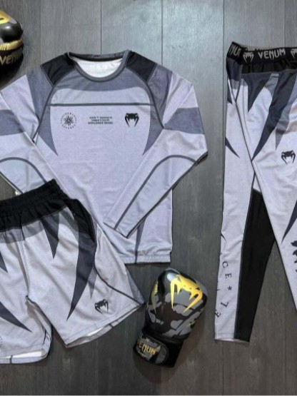 Sparring Training Suit Ufc Suit Men's Boxing Tight-Fitting Quick-Drying Clothing Muay Thai Fighting Short-Sleeved Shorts Gym Fighting