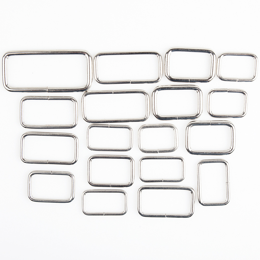 Factory Direct Sales Supply Luggage Accessories Hardware Metal Square Buckle Mouth Buckle Square Ring Triangle Iron Ring