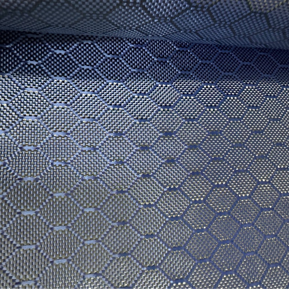 Factory Direct Sales 3k240g Football Pattern Carbon Fiber Cloth Car Surface Decoration Red Aramid Carbon Fiber Mixed Cloth