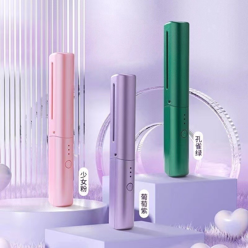 Cross-border new lazy hair straightener wireless hair straightener small USB charging portable travel curl straight dual-purpose artifact
