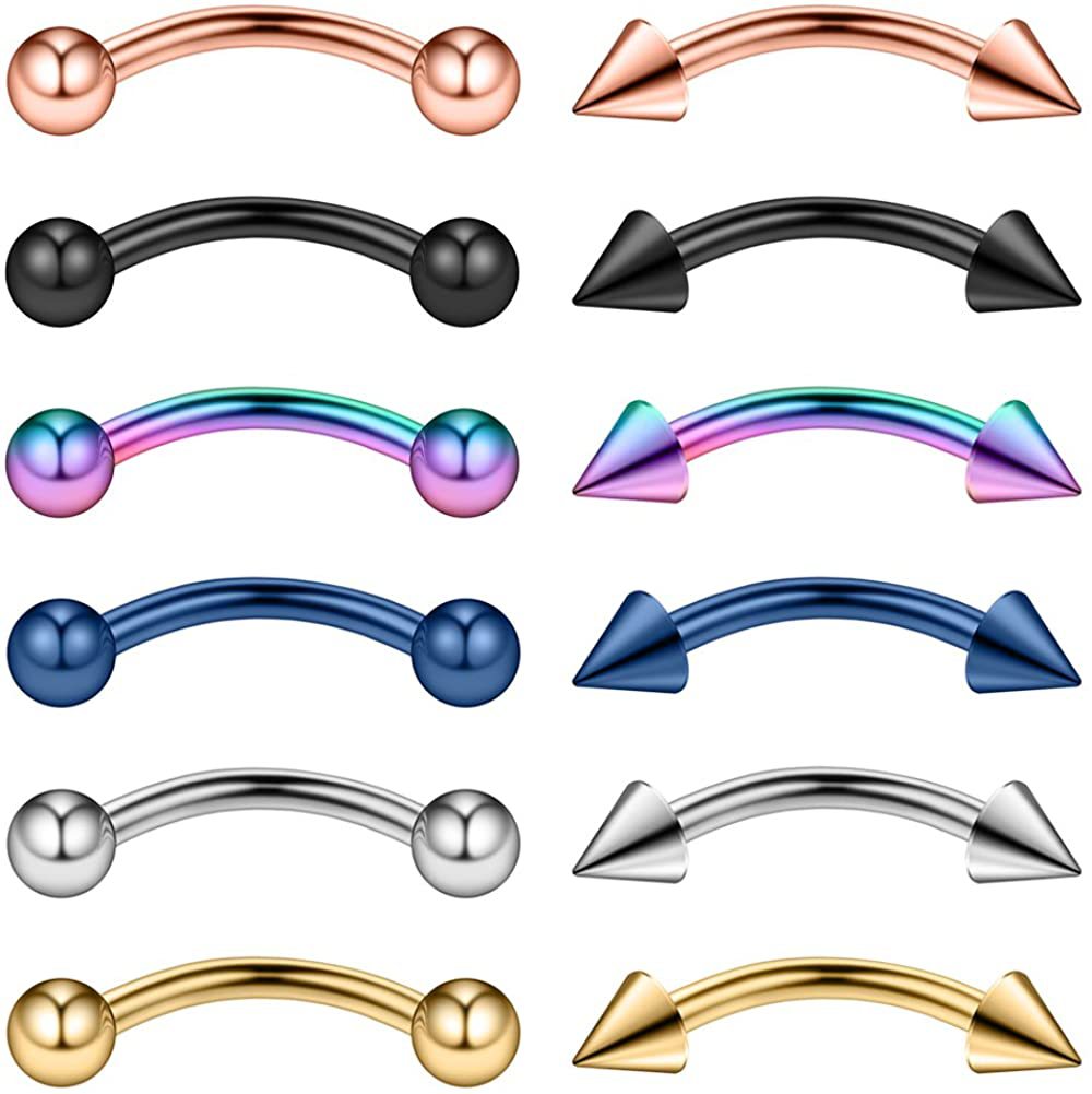 Ювелирные изделия для пирсинга из нержавеющей стали, многоцветные, многоразмерные, вакуумные серьги