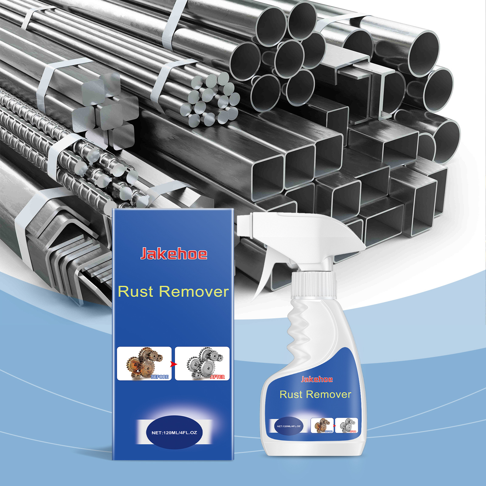 Удалитель ржавчины Jakehoe, очищает металлические детали и стальные прутья от масла и ржавчины