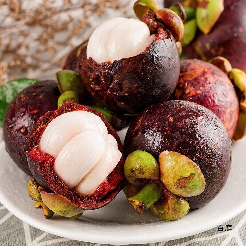 [Sf Free Shipping] Thailand Imported Mangosteen Fresh Old Tree Mangosteen 5/6A Large Fruit 1.5kg Qisha Bamboo Others