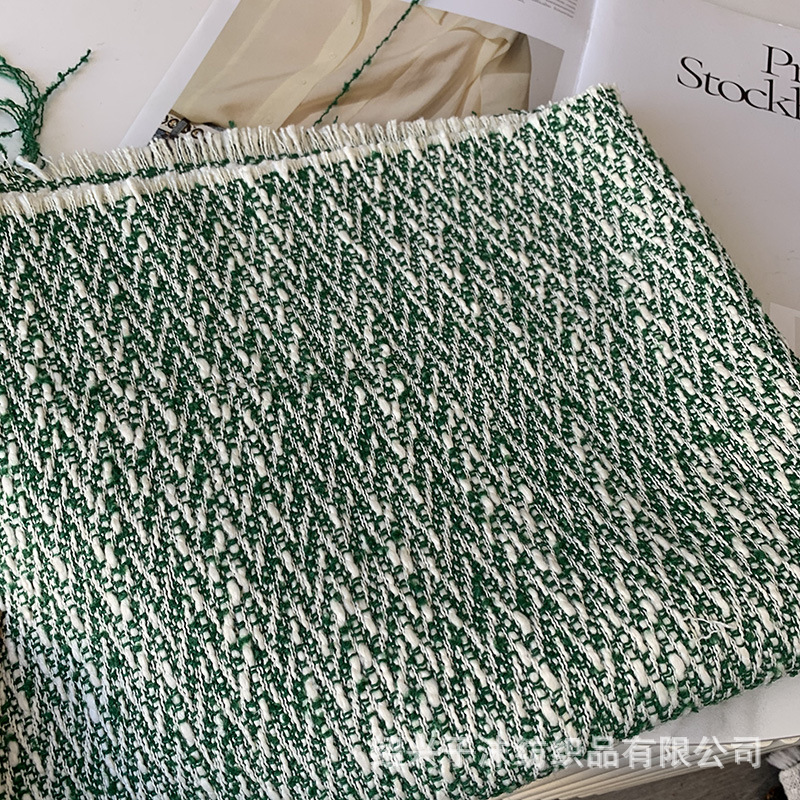 In stock H080# spring and summer texture feeling Chanel style woolen coat suit skirt hair accessories luggage clothing surface fabric