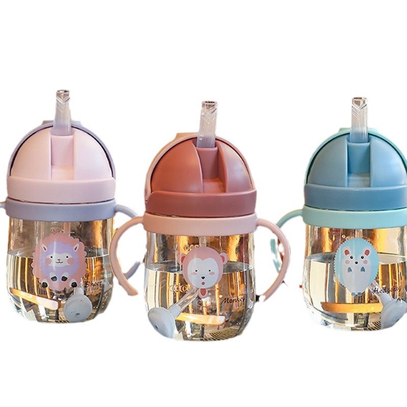 2121 Baby Learning Drinking Cup for Small-Month-Old Kidsren, Sippy Cup for Drinking Milk and Water, 1-Year-Old with Handle and Back Rope 250ml