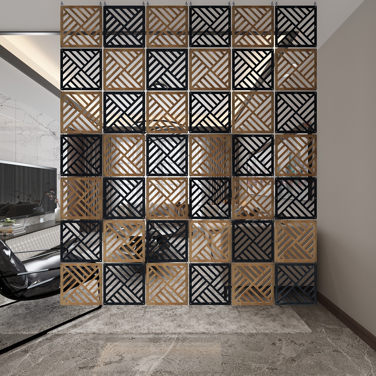 Hanging Screen Partition Fashion MDF Entrance Guest Restaurant Bedroom Hotel Simple Modern Chinese Hollow Screen