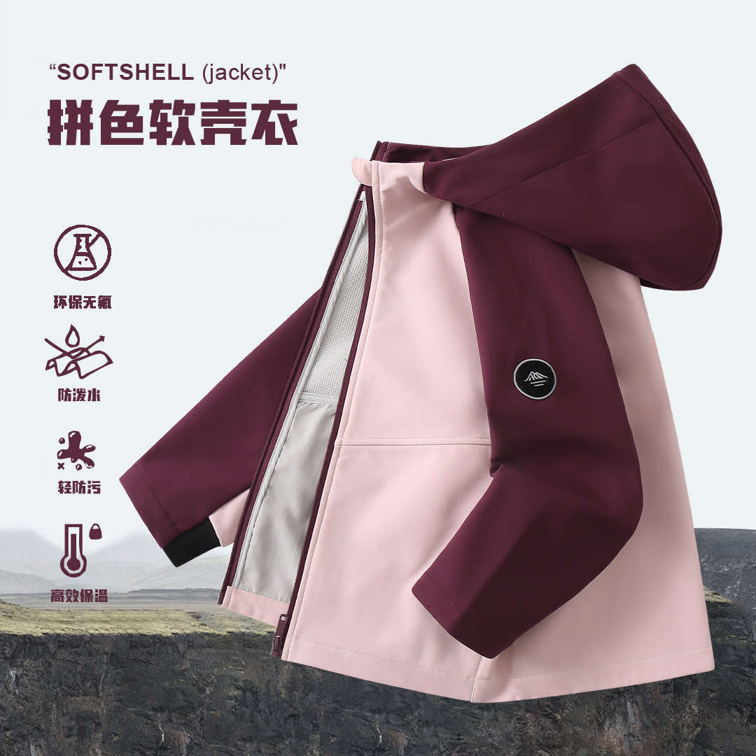 Banji новая куртка Softshell на осень/зиму 2025 года, ветронепроницаемая спортивная куртка для мальчиков, теплая флисовая куртка для девочек