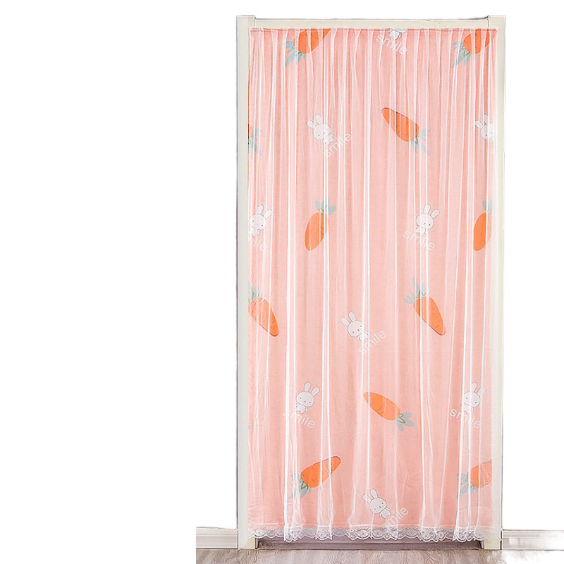Summer Privacy Anti-Mosquito Gauze Curtain Fabric Curtain Four-Season Partition Curtain Velcro Punch-Free Home Bedroom Door Curtain